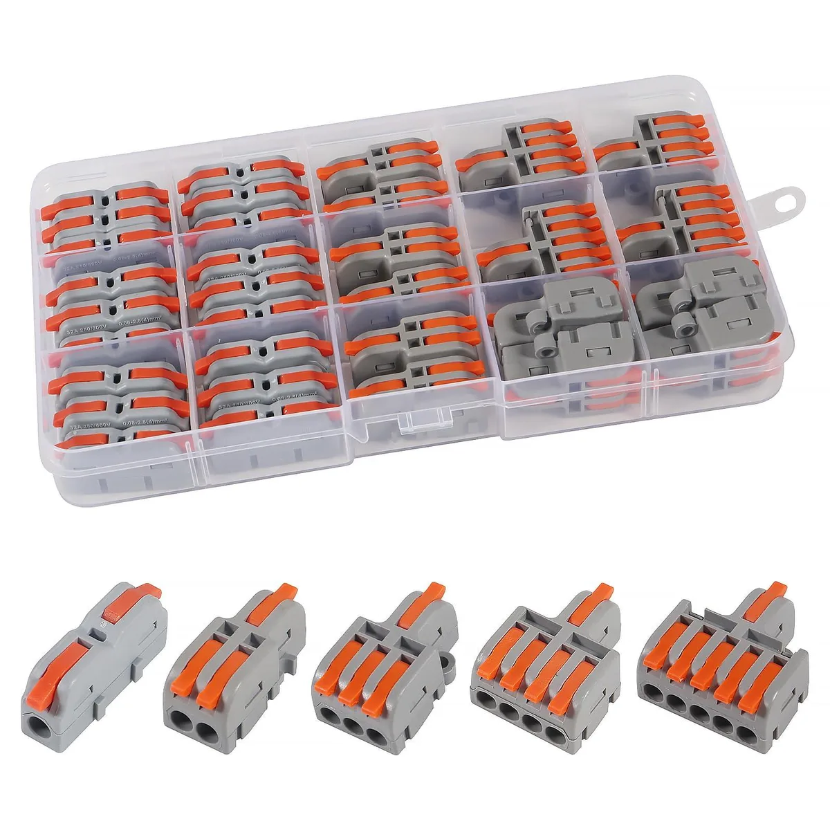 KEHIPI KEHIPI 32pcs Lever Wire Connectors Assortment Kit 24-12 AWG — product photo
