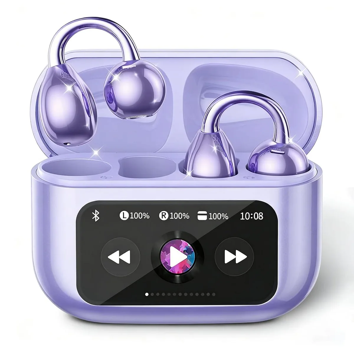 LORDWORLD LORDWORLD M100 Open Ear Headphones Purple Bluetooth 5.4 24h — product photo