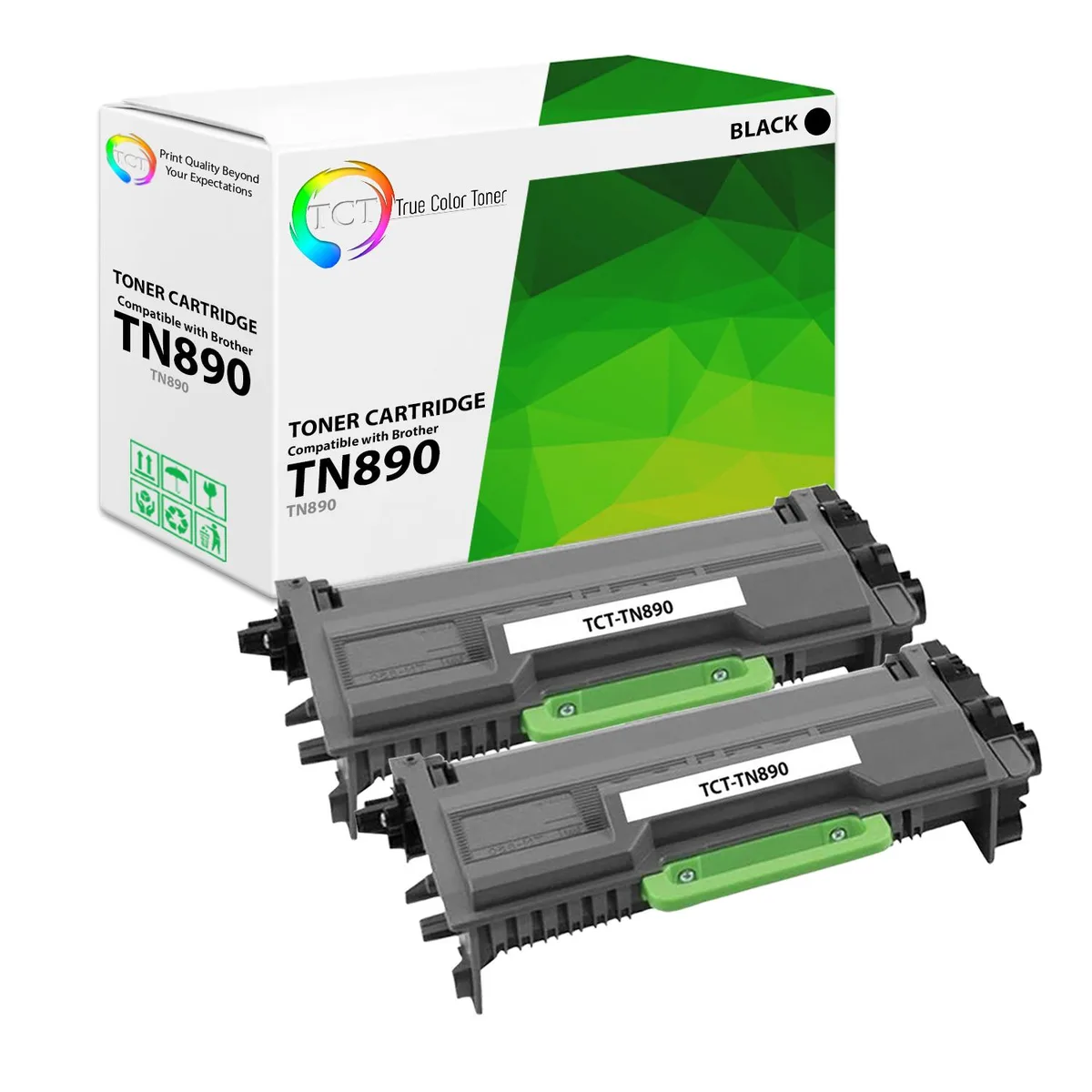 TCT TCT TN890 Black Toner Cartridge 2 Pack 15000 Pages — product photo