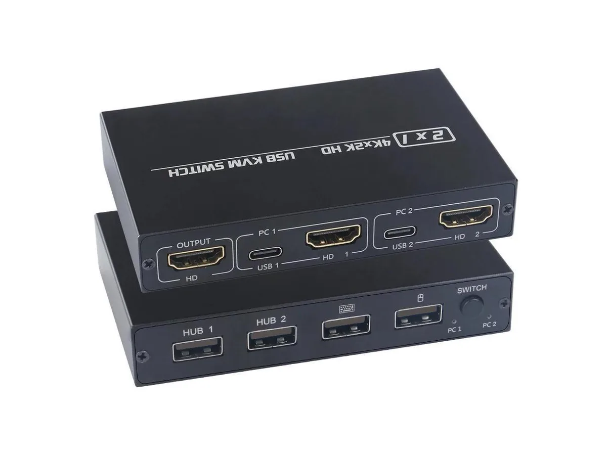 BUCIER BUCIER 2-Port HDMI KVM Switch 4K60Hz 131x63x16mm — product photo