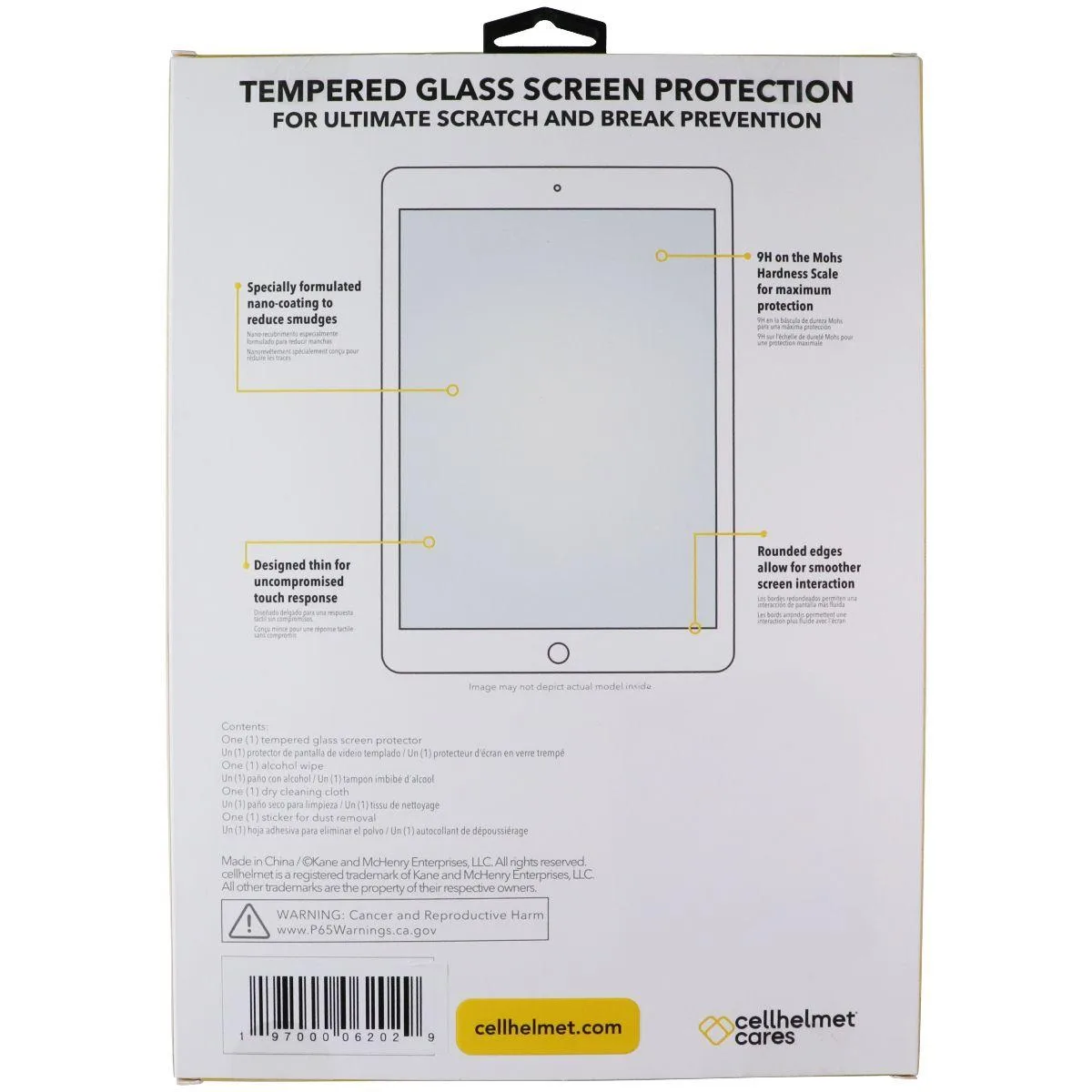 CellHelmet CellHelmet Tempered Glass Cover Samsung Galaxy Tab S9 S9 FE 11 in Clear — product photo