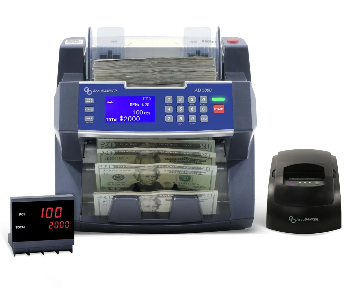 AccuBANKER AccuBANKER AB5800 Bank Grade Bill Counter with Printer — product photo