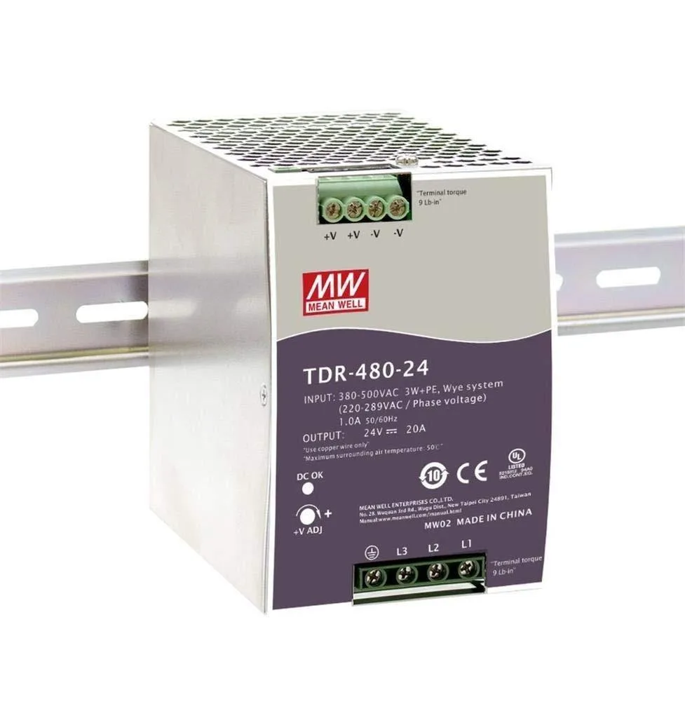 Industrial DIN-rail power supply unit, metal casing