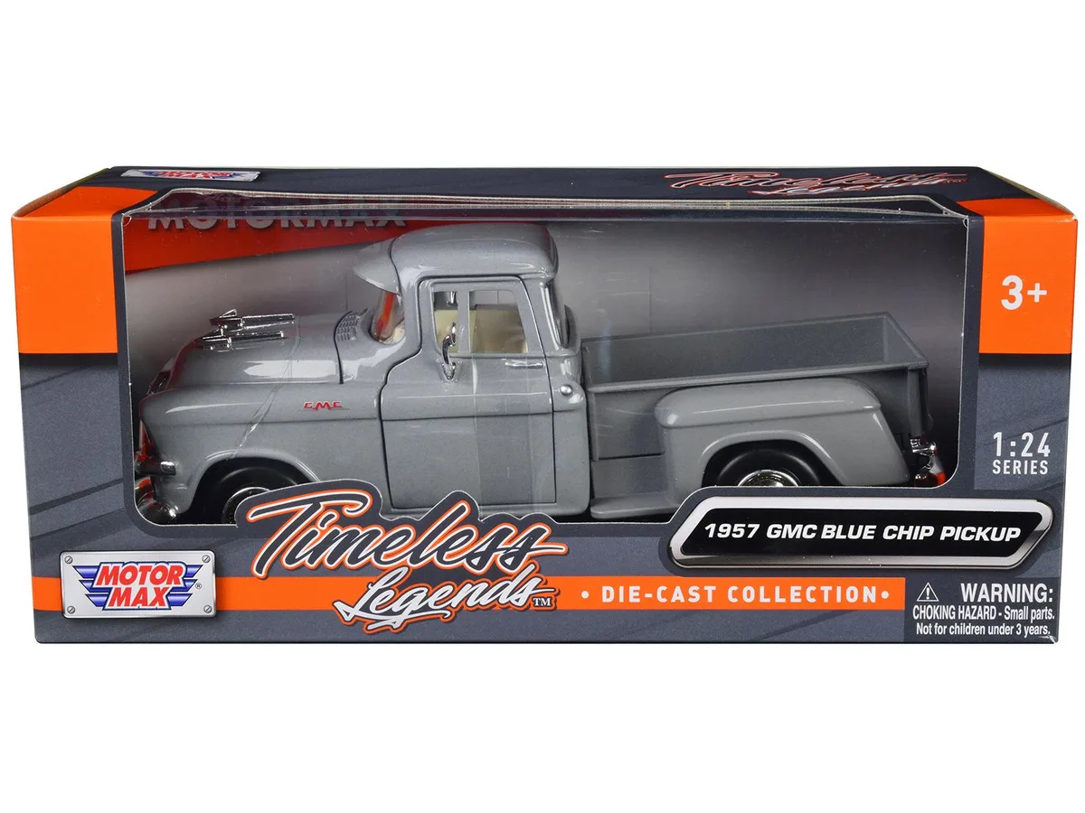 MOTORMAX MOTORMAX 1957 GMC Blue Chip Pickup Truck Gray Timeless Legends 1/24 Diecast — product photo