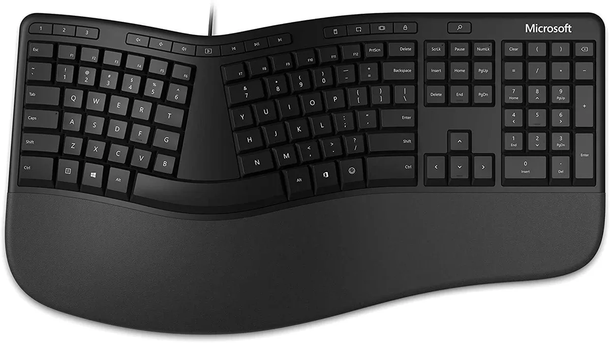 Microsoft Microsoft Ergonomic Keyboard for Business Wired Black 2 in 1 accessory — product photo