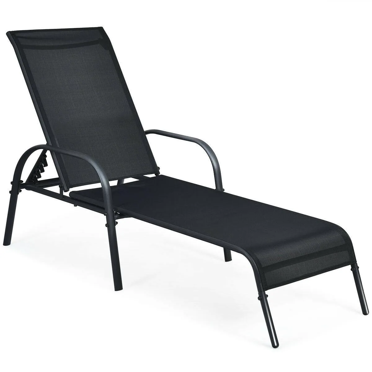 SlickBlue SlickBlue Adjustable Patio Chaise Folding Lounge Chair Black — product photo