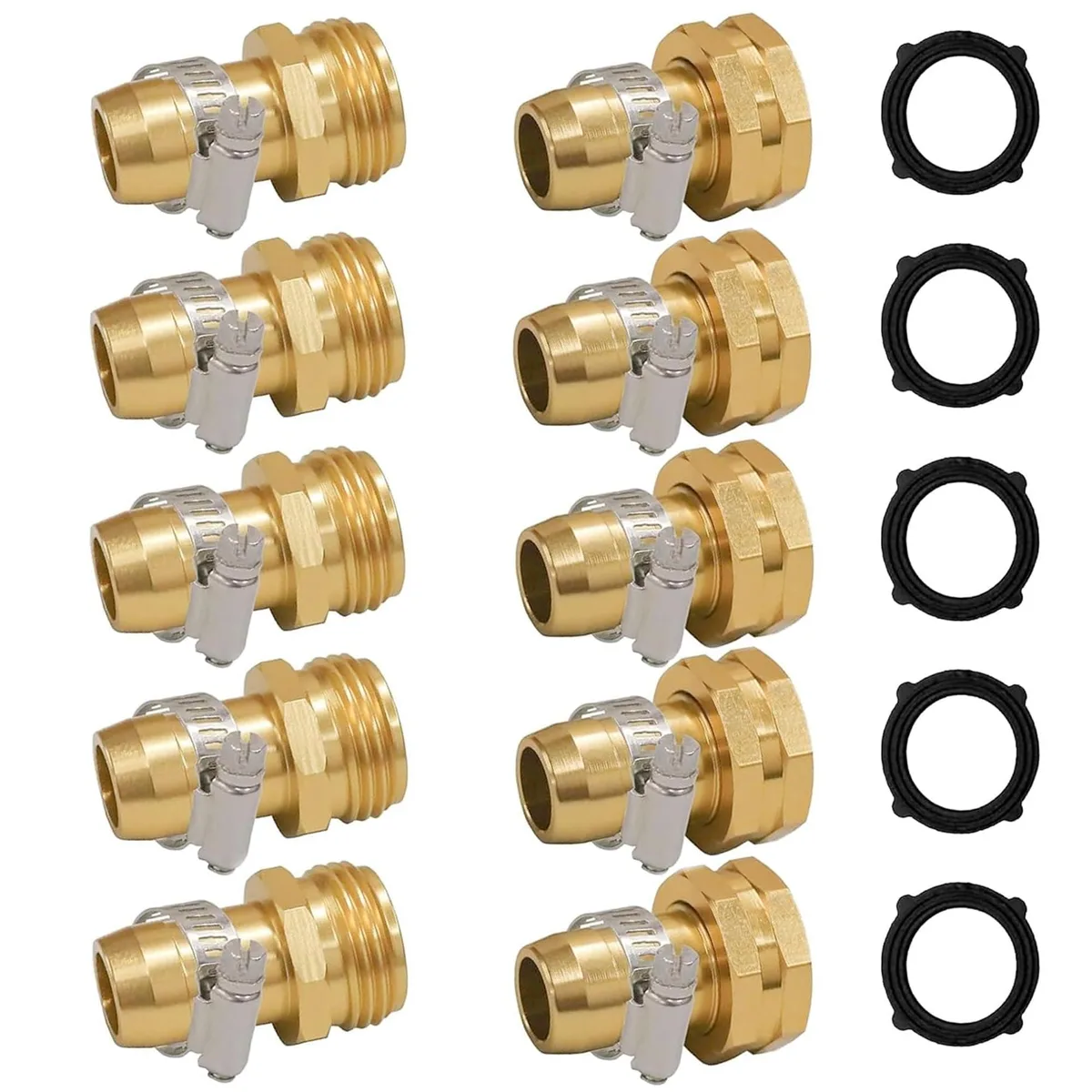  Hourleey Hose Repair Kit 5 Set Brass .625 in — product photo