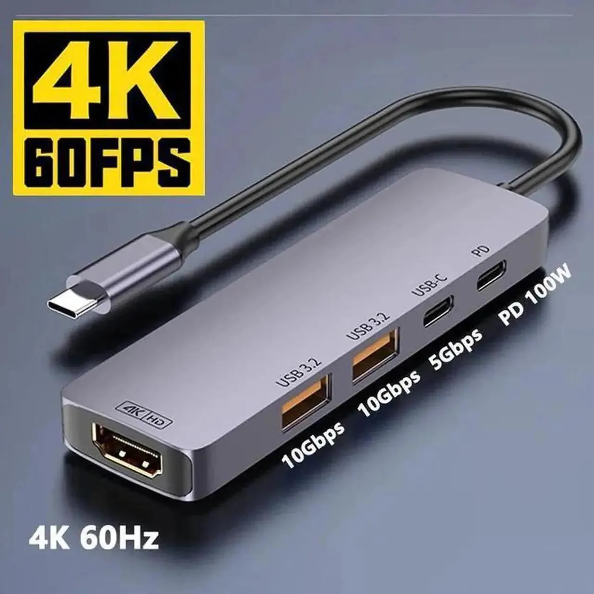 SMUGDESK SMUGDESK 5-Port USB C 3.2 Gen2 Hub 10Gbps 4K@60Hz HDMI 140W PD — product photo