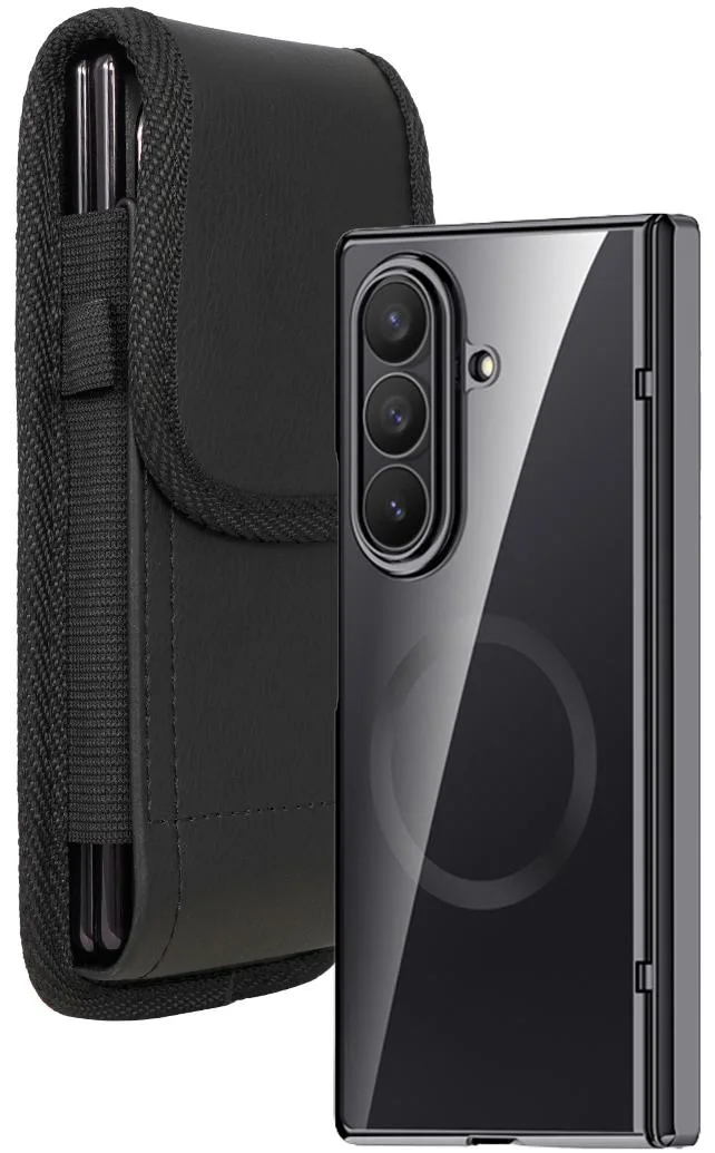 Nakedcellphone Nakedcellphone Electro Case &amp; Belt Clip Pouch for Galaxy Z Fold 7 MagSafe Black — product photo