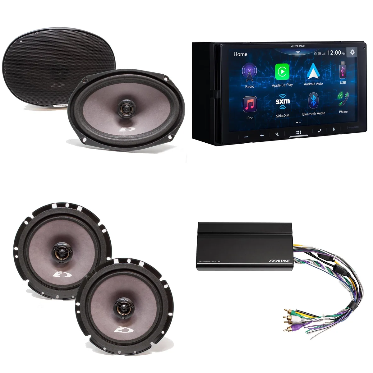 Alpine Alpine iLX-W670-S bundle with SXE-1726S, SXE-6926S &amp; KTA-450 car amplifier — product photo