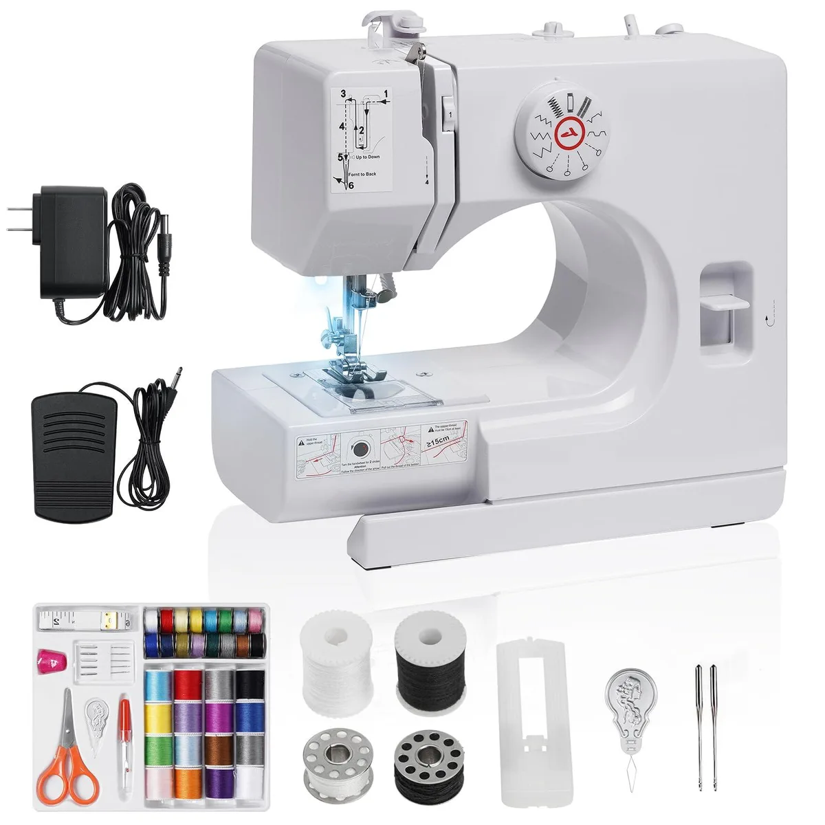  BSHAPPLUS BS-SM825-W1 Sewing Machine White 12 Stitches 42-Piece Kit — product photo