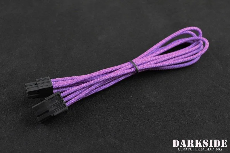 Darkside Computer Modding Darkside Computer Modding 6-Pin PCI-E 12" (30cm) HSL Single Braid Extension Cable Purple UV — product photo