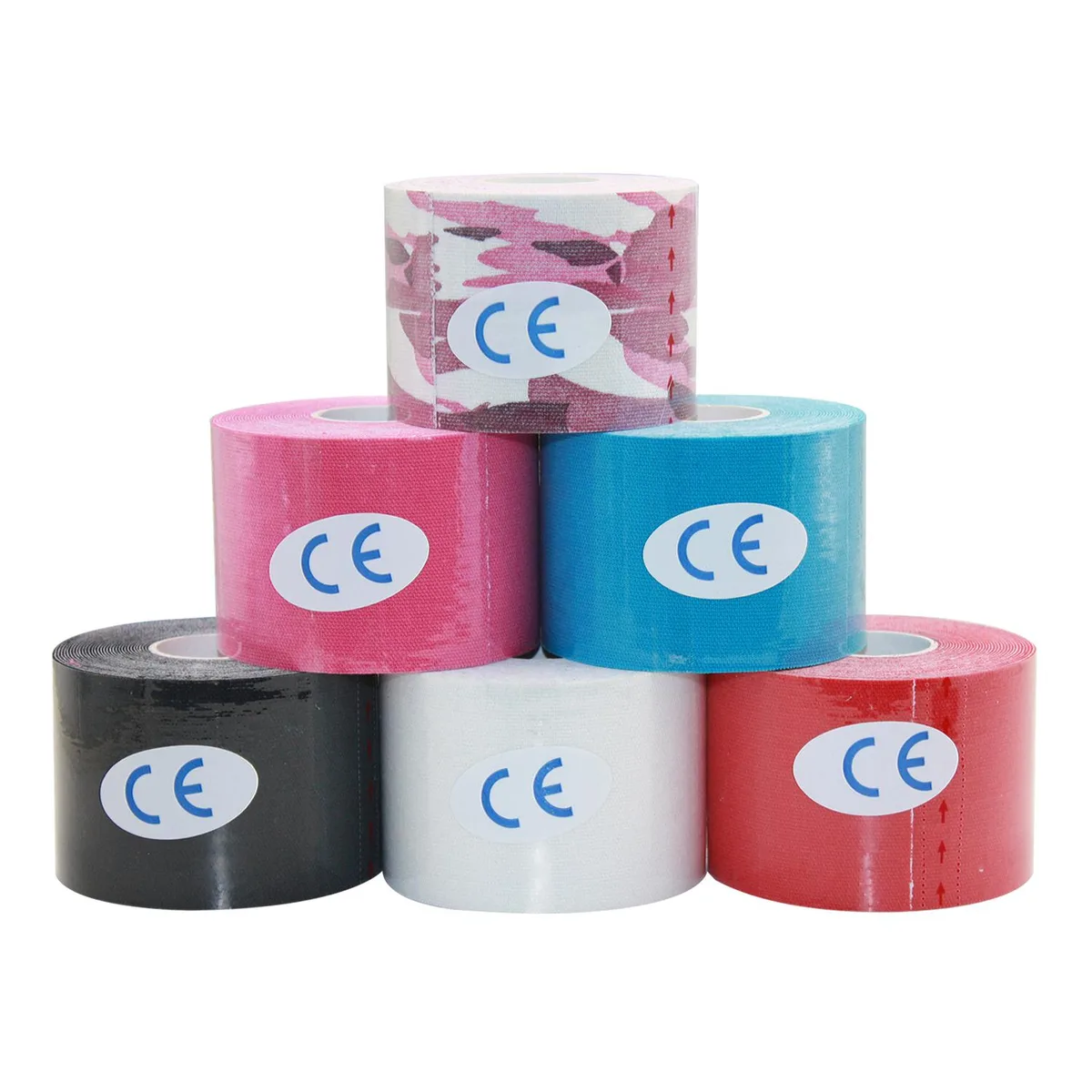 COMOmed COMOmed Kinesiology Tape 100% Cotton Multi-Color 6 Rolls 2 in x 16.5 ft — product photo