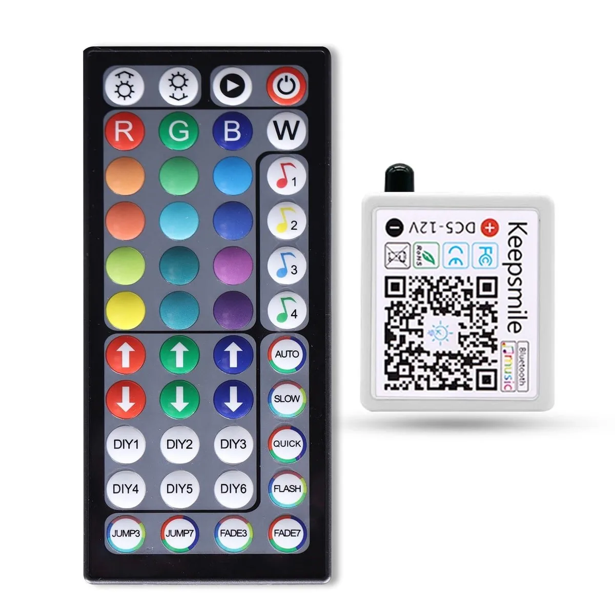 Tenmiro 44-Key IR Remote & Bluetooth Controller 24V 50ft — product photo