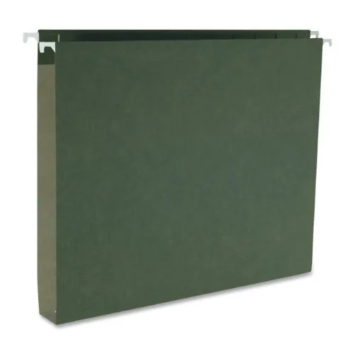Transparent hanging file folders with box bottom expansion in a box of 25