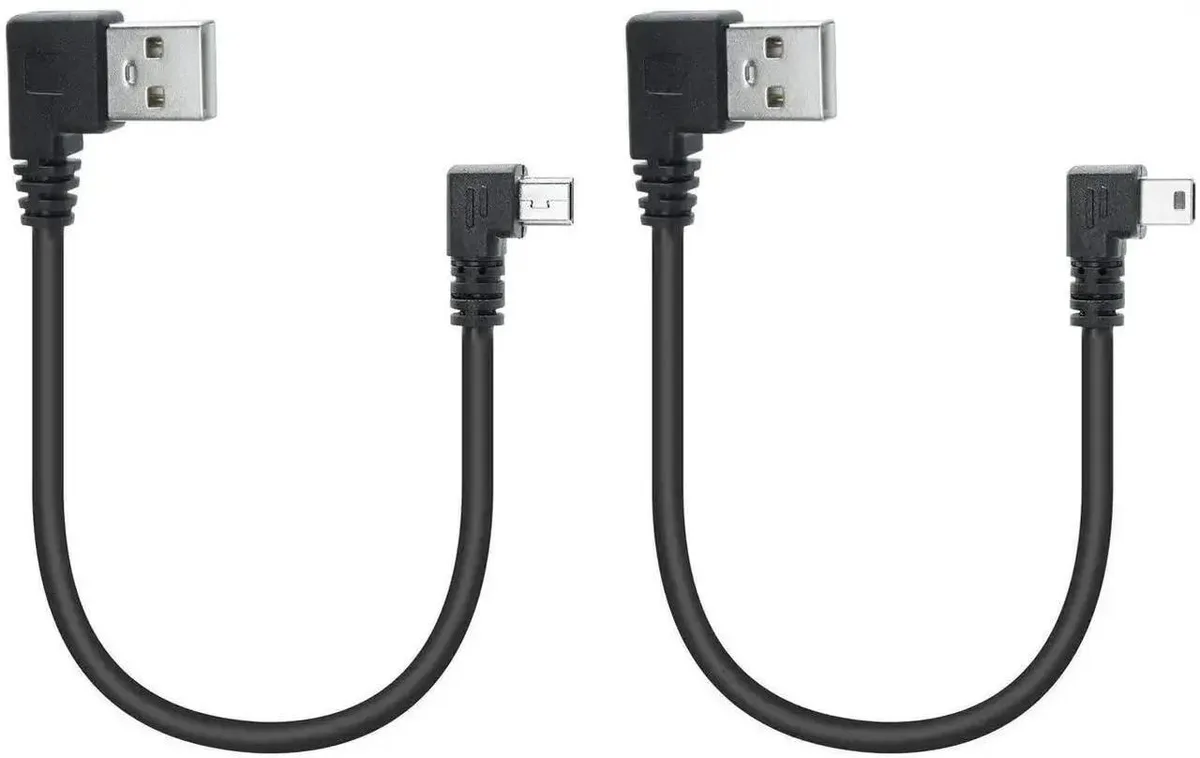 SMUGDESK SMUGDESK Mini USB 2.0 90° Left &amp; Right Angle Cable 2-Pack 9 Inch — product photo