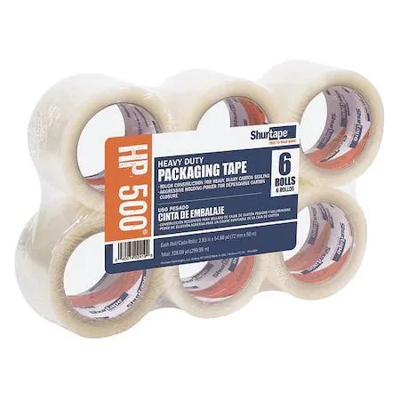 SHURTAPE TECHNOLOGIES, INC. SHURTAPE TECHNOLOGIES, INC. HP 500 Carton Sealing Tape Clear 48mm PK36 mailing supply — product photo