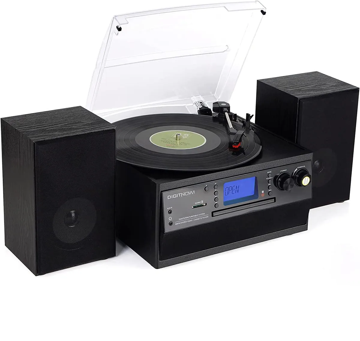 DigitNow! DigitNow! M504 Turntable Bluetooth CD Cassette Radio Remote 33 45 78 RPM — product photo