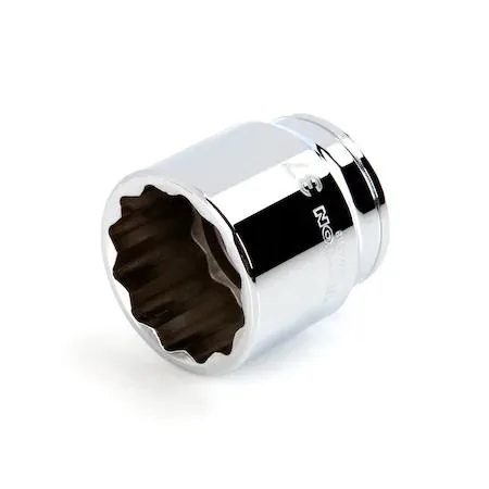 Polished chrome 1/2 inch drive 37 mm 12-point socket