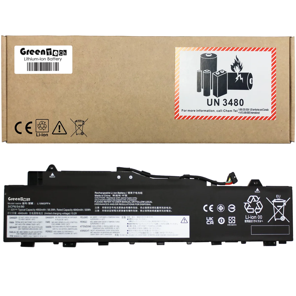 GreenTechLLC GreenTechLLC L19M3PF4 56.5Wh laptop battery for Lenovo IdeaPad 5-14 — product photo