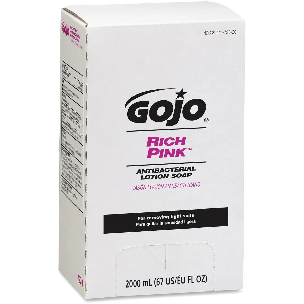 GOJO GOJO 722004CT Rich Pink Antibacterial Lotion Soap Refill 67.6 fl oz skin care — product photo