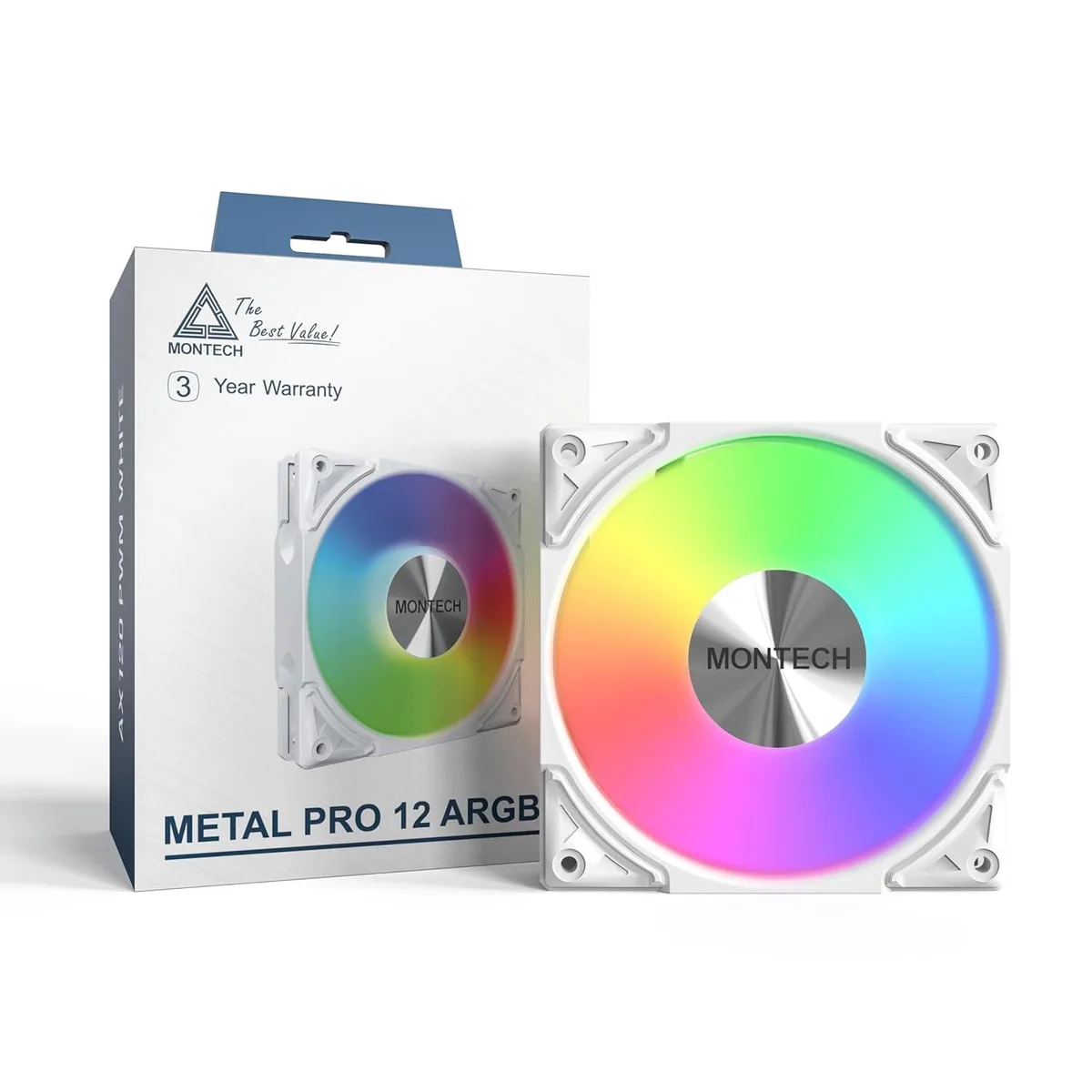 Montech Montech METALPRO12W 120mm ARGB PWM case fan White — product photo