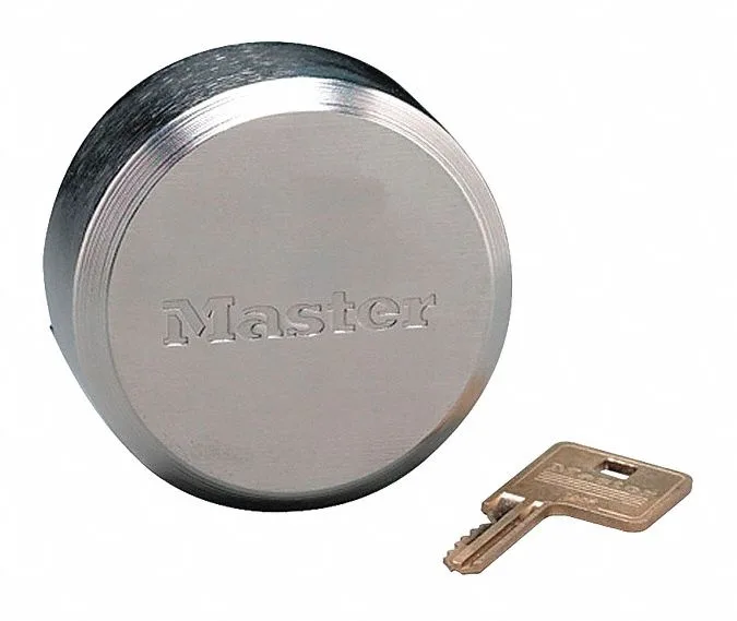 Silver zinc padlock with boron shackle keyed alike