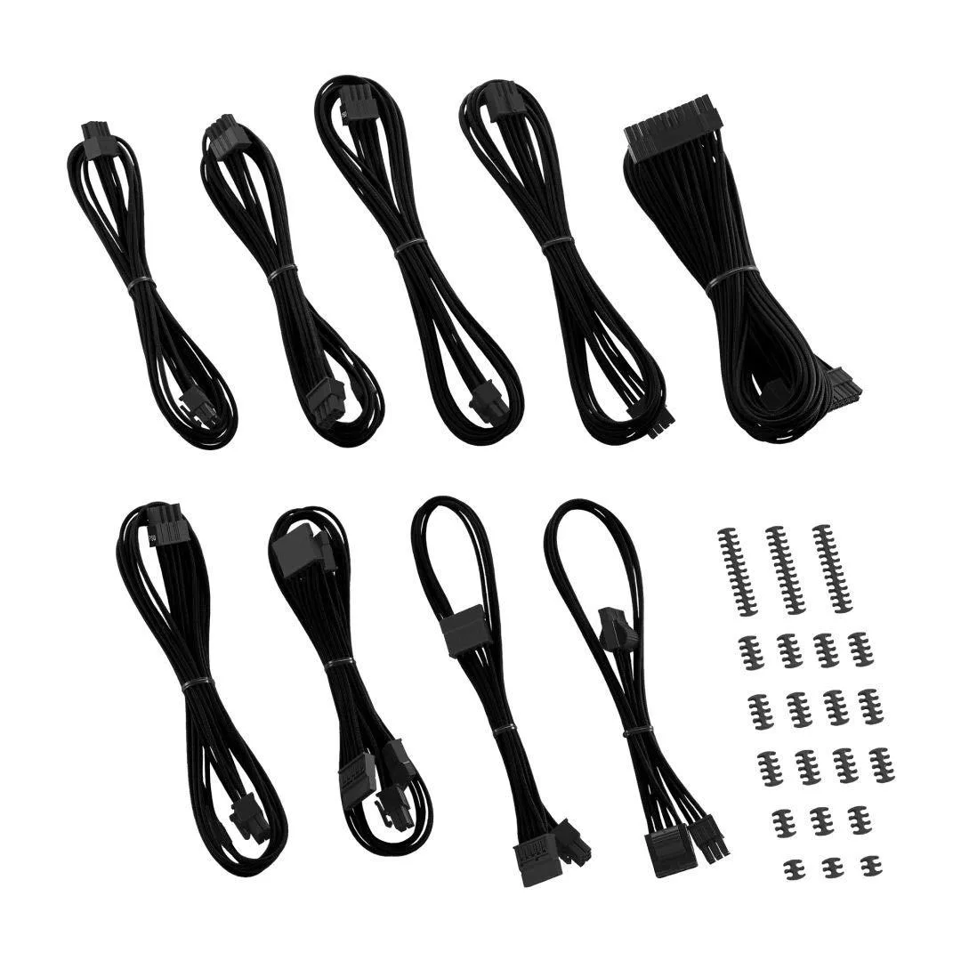 CableMod CableMod E-Series ModFlex Sleeved Cable Kit Black 24 Pin 8 Pin EPS 8 Pin PCIe 6 Pin PCIe 600mm 700mm — product photo