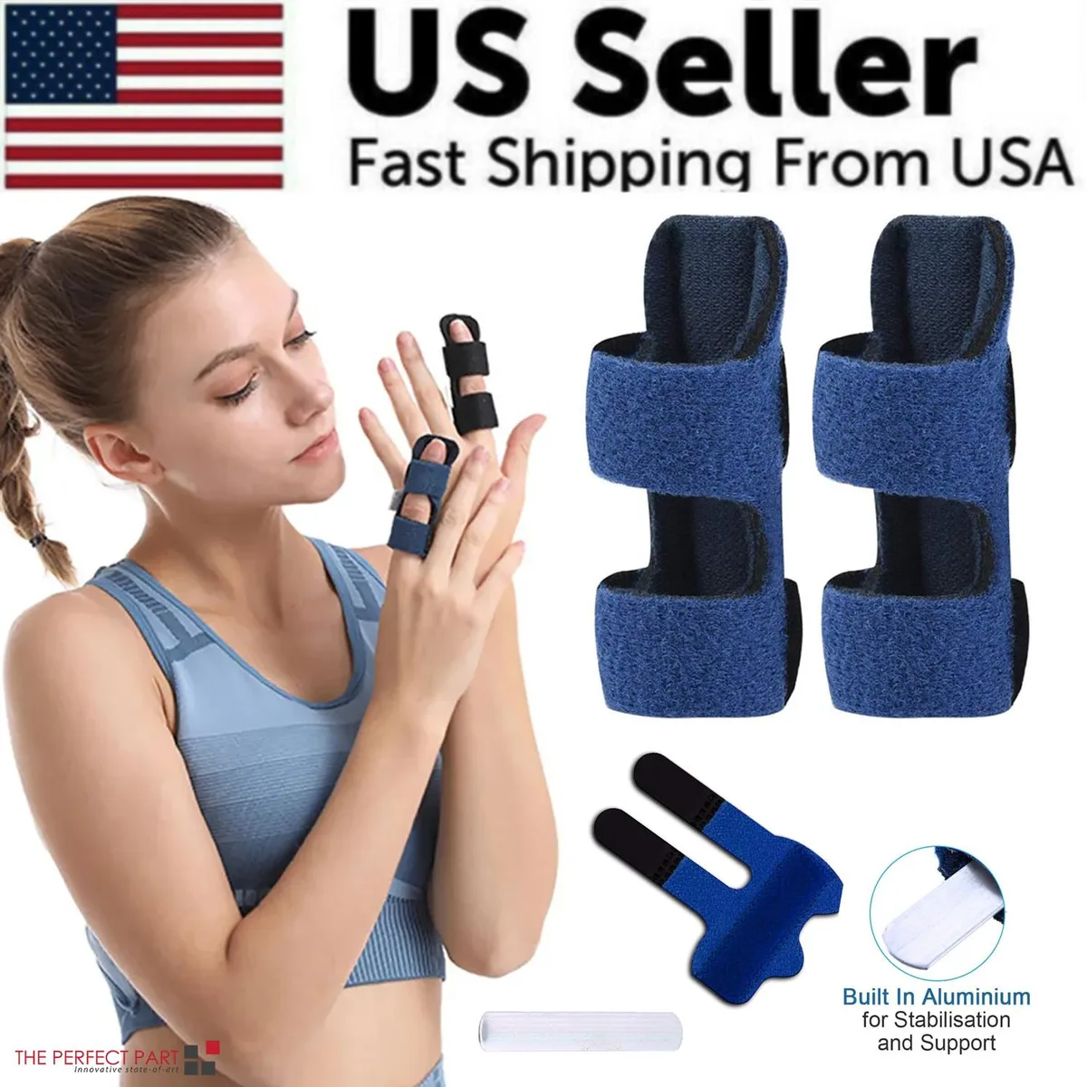 The Perfect Part The Perfect Part Adjustable Trigger Finger Splint Blue 2 Pack — product photo