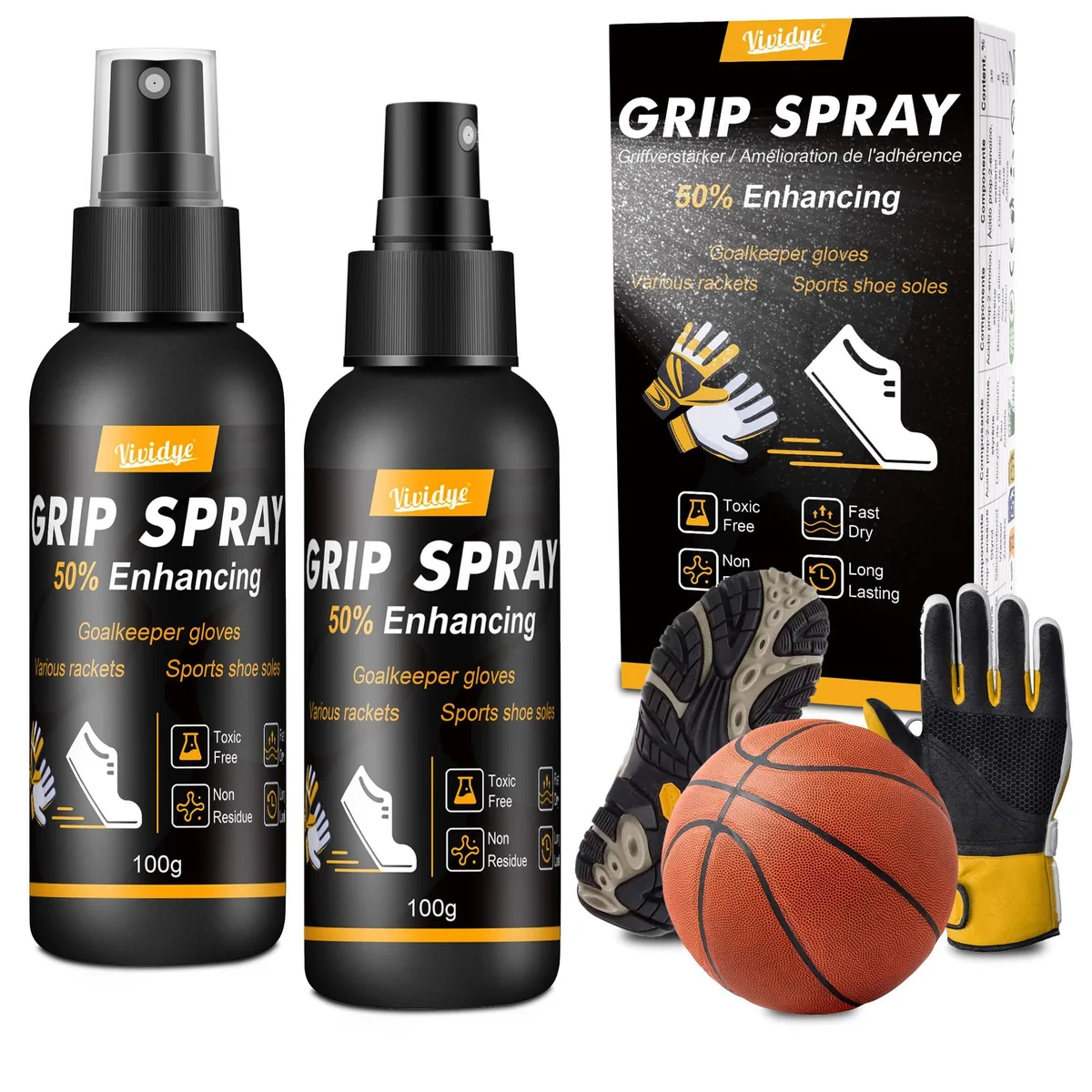 Sports Shoe Grip Spray 7oz Yellow — product photo