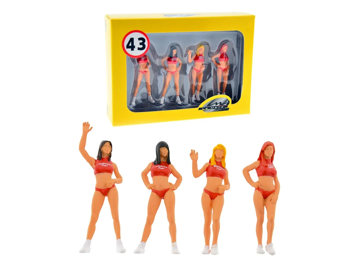 Le Mans Miniatures Le Mans Miniatures Hawaiian Tropic Girls 4 Figurines 1/43 Scale 1.5 Inch — product photo