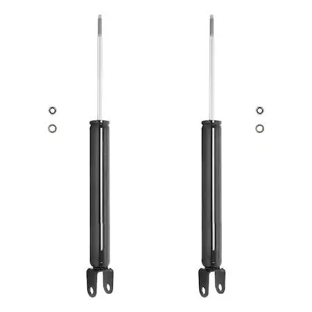 Pair of silver rear shock absorbers in cardboard box