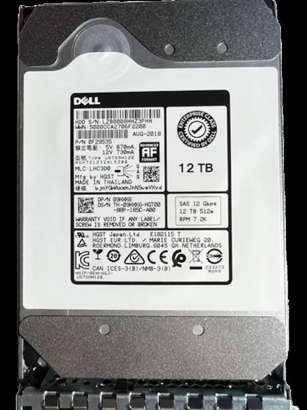 DELL DELL 0F29535 12TB SAS 7200RPM 3.5" internal hard drive — product photo