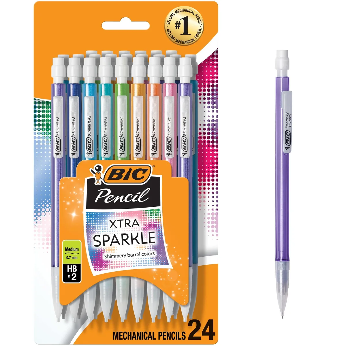 BIC BIC Xtra Sparkle Mechanical Pencil 0.7 mm 24-count — product photo