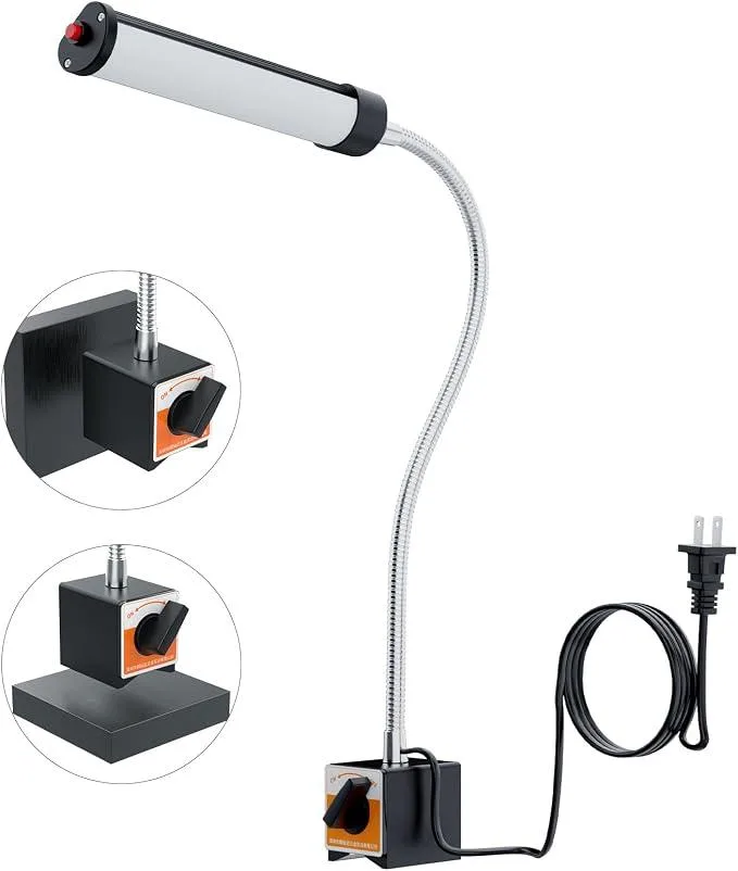 BFKK 24W LED magnetic work light with 20in flexible gooseneck and adjustable base