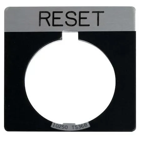 Eaton Eaton 10250TS29 Cutler-Hammer Legend Plate Square Reset Black 30.5 mm — product photo