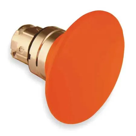 Red metal mushroom head push button, 22 mm mount, 60 mm diameter cap