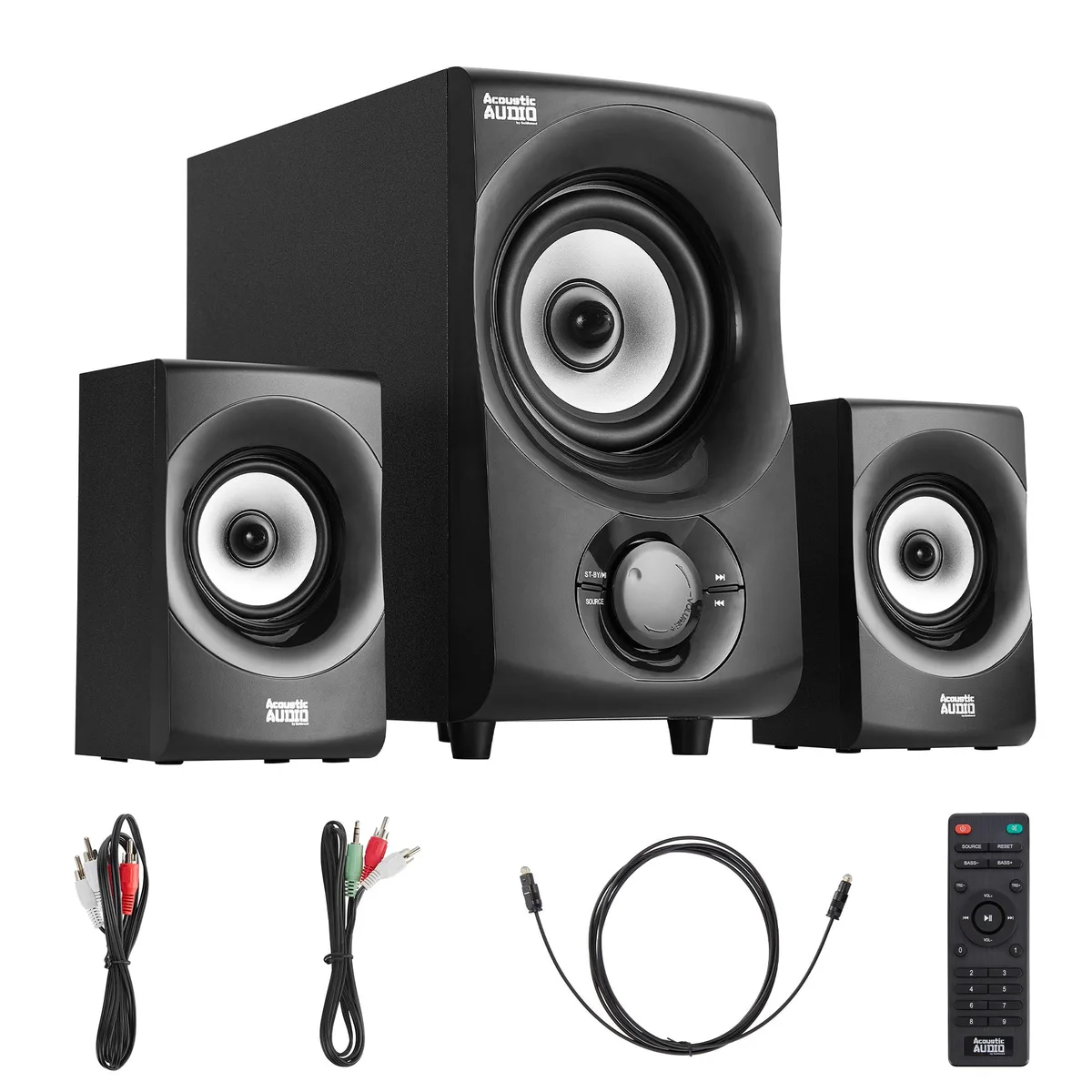 Goldwood Sound, Inc. Acoustic Audio by Goldwood AA5240 5.1 Bluetooth Home Audio Speaker System Black — product photo
