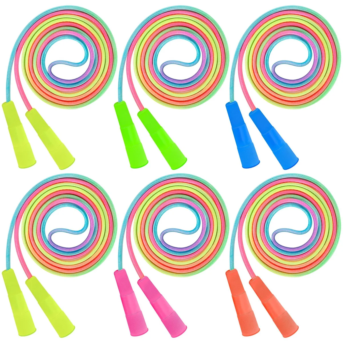 6 Pack Adjustable Nylon Skipping Ropes for Kids — product photo