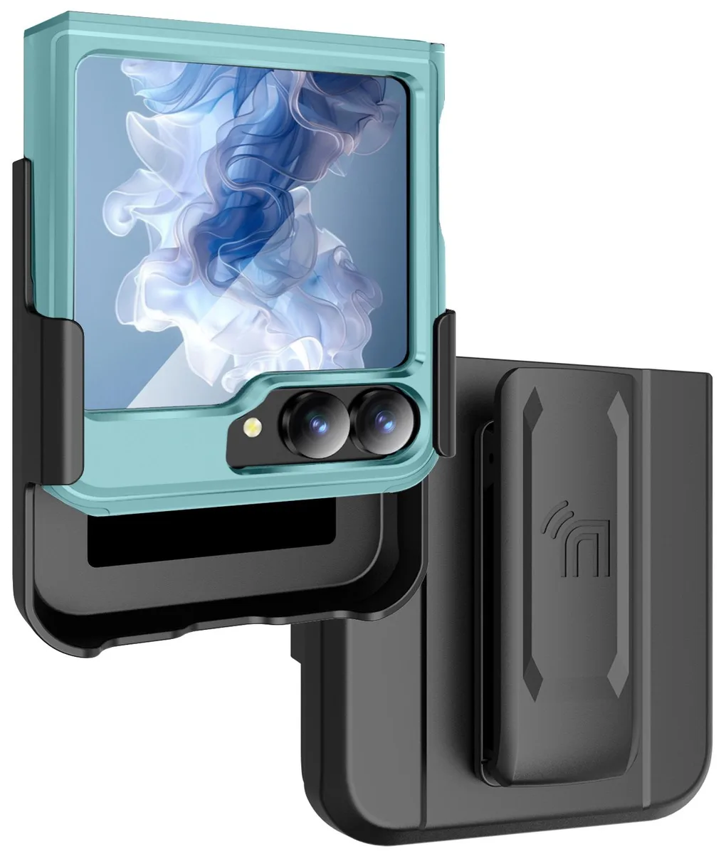 Nakedcellphone Nakedcellphone Hybrid Case &amp; Belt Clip Holster Combo for Galaxy Z Flip 6 &amp; Z Flip 7 FE - Teal — product photo