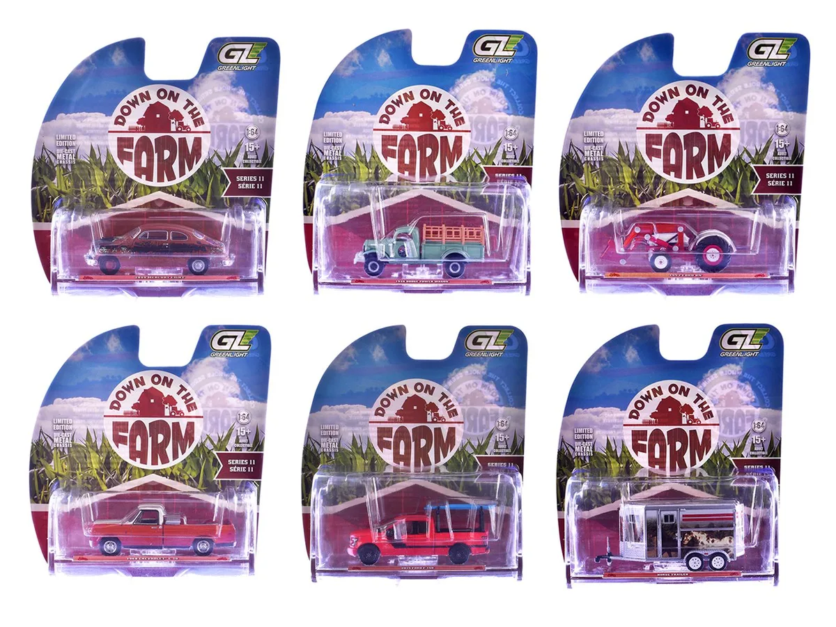 GREENLIGHT GREENLIGHT "Down on the Farm" Series 11 6-Piece 1/64 Diecast Set — product photo