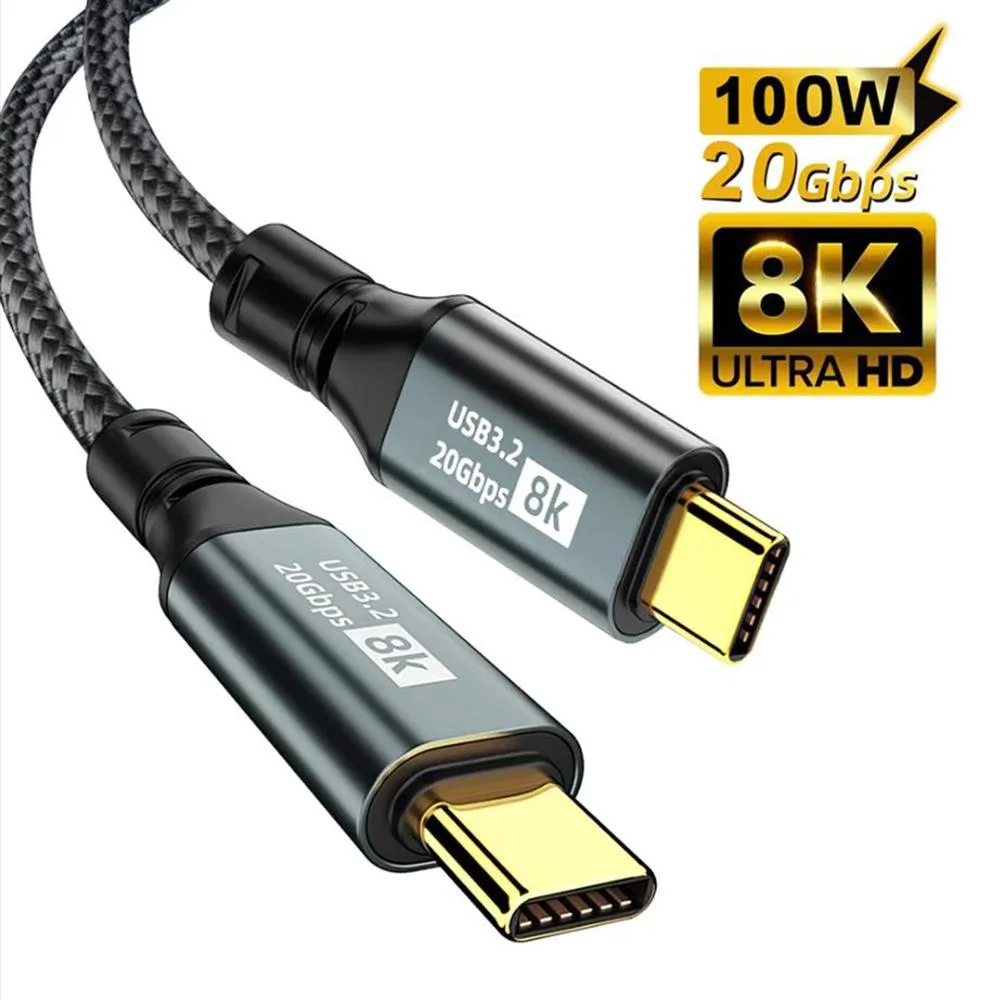 Hitoor Hitoor USB C to USB C 3.1 Gen 2 Cable 10FT 20Gbps 8K@60Hz 100W PD Black — product photo