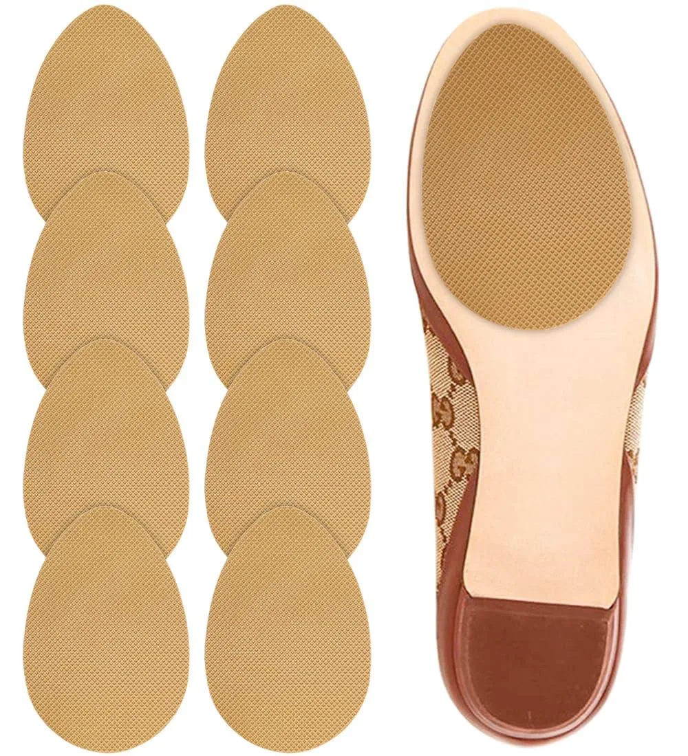 Yellow adhesive non-slip shoe sole pads four pairs