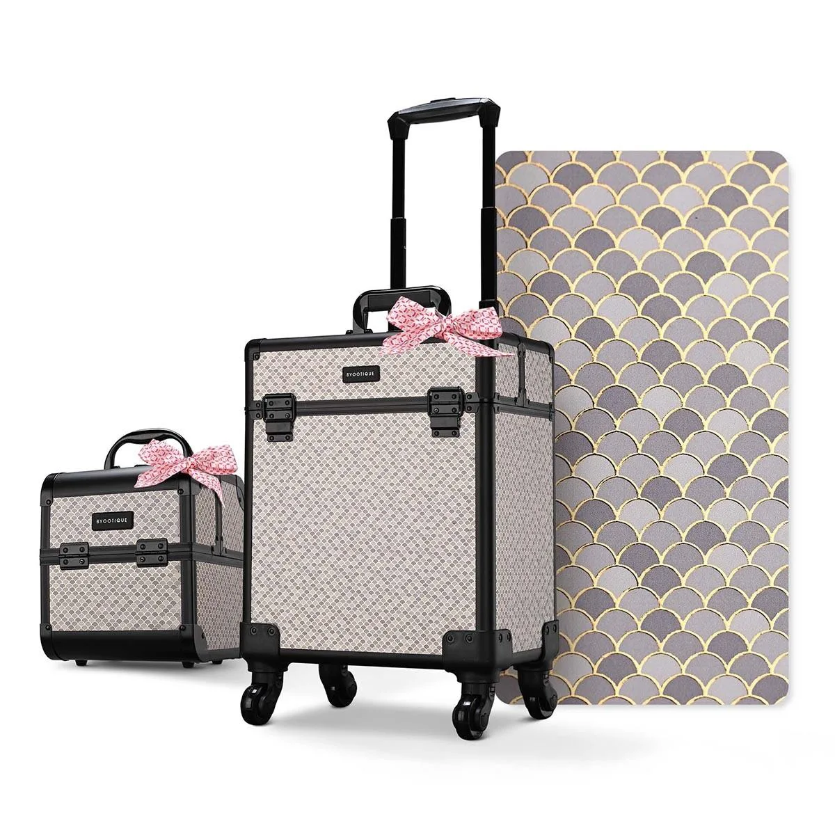 Byootique Byootique 12MKCSET-028MS-AD09 2-Piece Makeup Luggage Set Art Deco Graphite — product photo