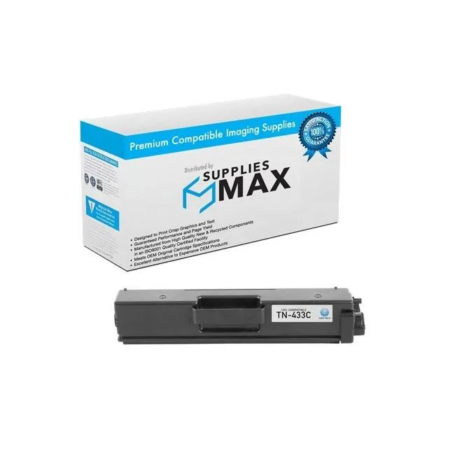 SuppliesMax SuppliesMax TN-433C Cyan High Yield Toner Cartridge 4000 Pages — product photo