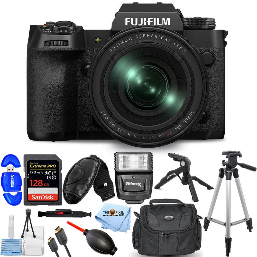 FUJIFILM FUJIFILM X-H2 40MP Mirrorless Camera with 16-80mm Lens 12pc Bundle — product photo