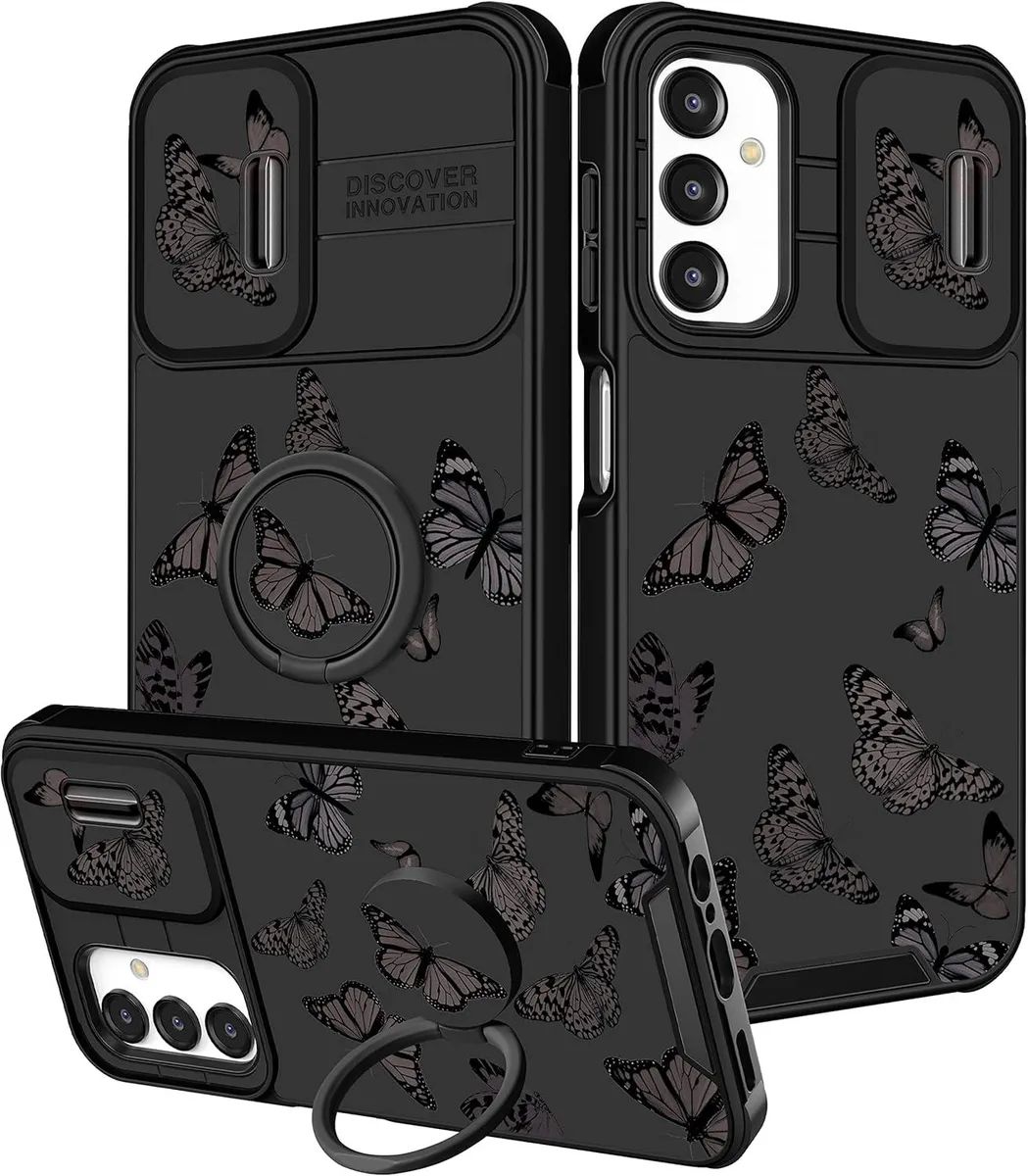 TAURKENAM TAURKENAM Samsung Galaxy A13 5G Case Butterfly Ring Stand Camera Cover — product photo