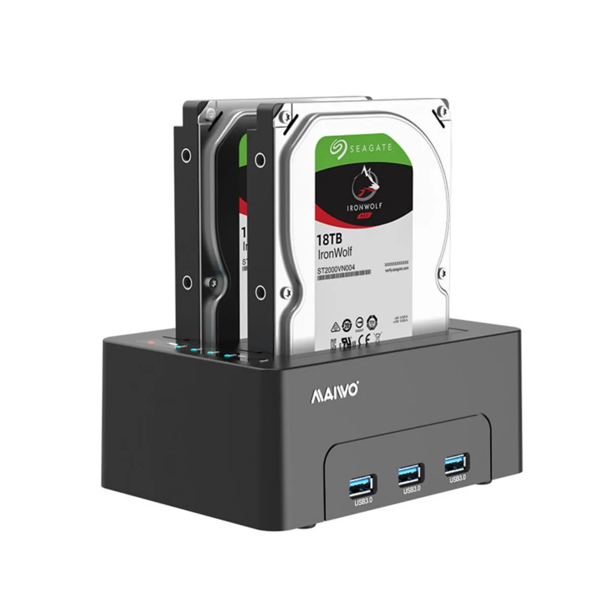 MAIWO MAIWO K3082H Dual Bay 2.5/3.5″ SATA Dock 36TB 3×USB 3.0 Hub — product photo