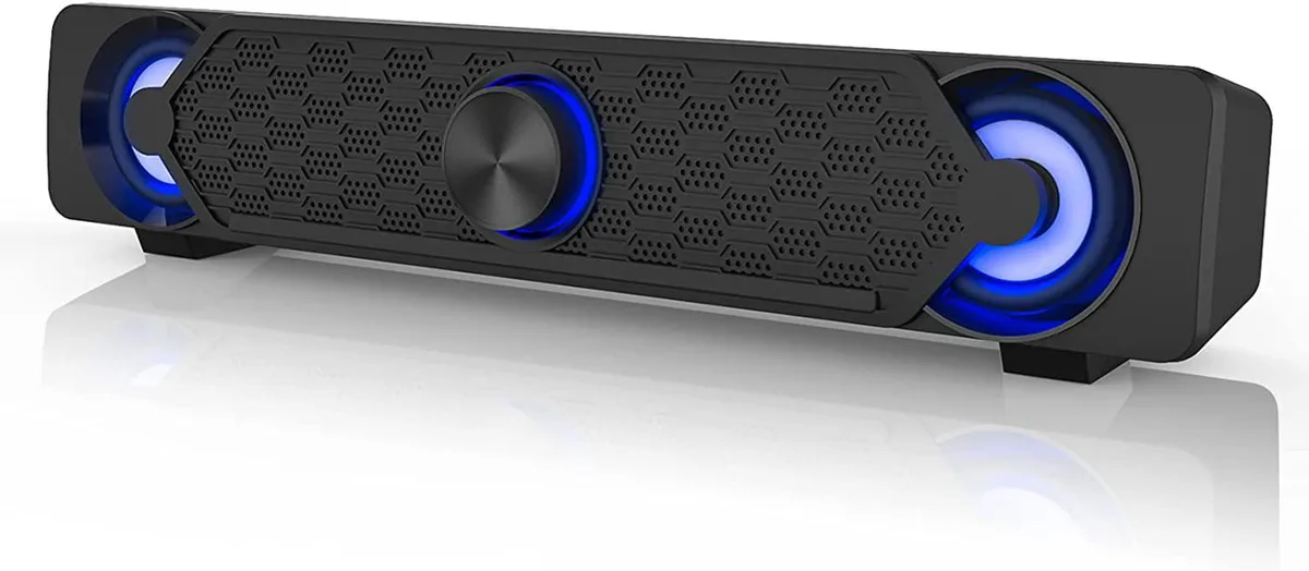 Mickey Technology Mickey Technology Soundbar Speaker 12.95in Black Blue LED — product photo