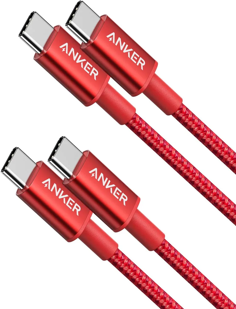 Anker Anker New Nylon USB-C to USB-C Cable 2 Pack 6ft 60W Red — product photo